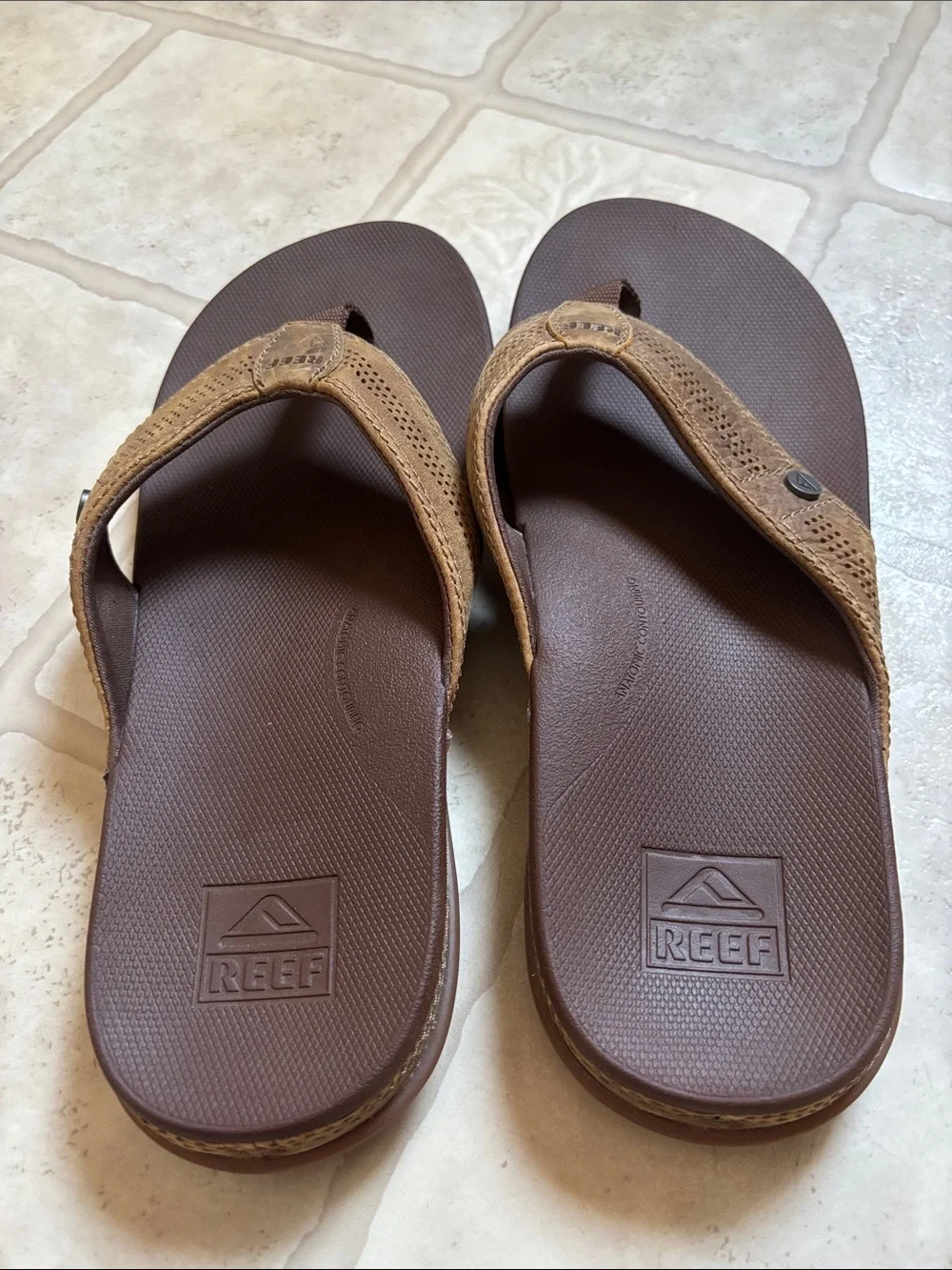 Mens Sz 9 REEF Cushion Phantom Water Friendly Flip Flop Anatomic Contouring